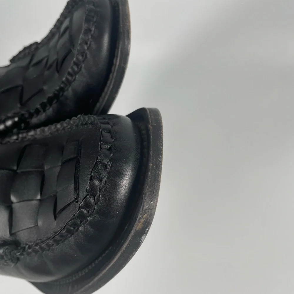 Women's Hereu Nombela Interwoven Detail Slip On Loafers Old Money Office Leather - Picture 8 of 16